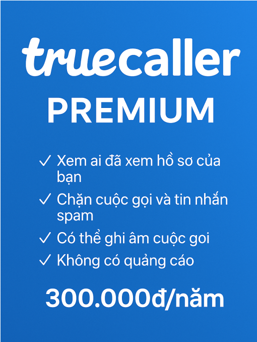 TrueCaller Premium - 1 năm